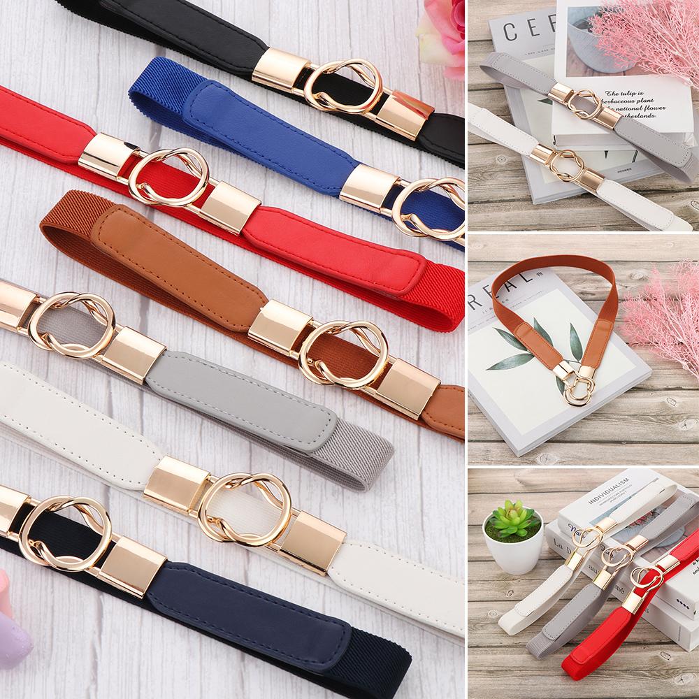 Платье Юбка Кожа PU Пояса Тонкий Пояс Эластичный Регулируемый Ремень Пряжка