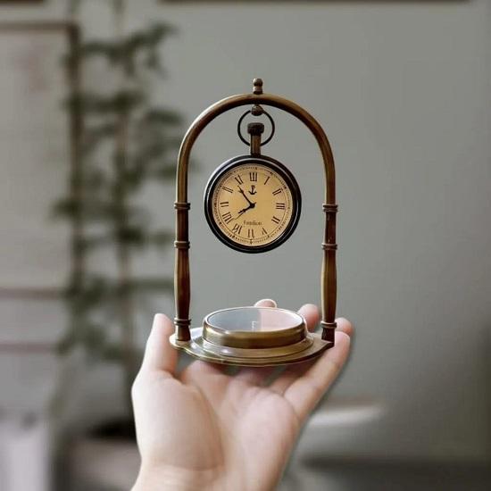 Настольные часы с компасом в Морские настольные часы, Предмет декора, Настольные часы, Домашний декор, Часы с компасом