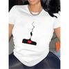 Short Sleeve T-Shirt For Women Fiber Casual Wear For Restaurant Or Home Use Light And Durable Design With White Apron And Heart