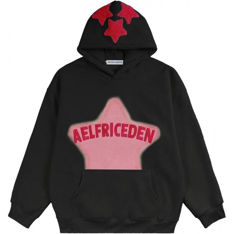 Aelfric Eden Y2K Star Print Hoodie Unisex Casual Streetwear Loose Sweatshirt