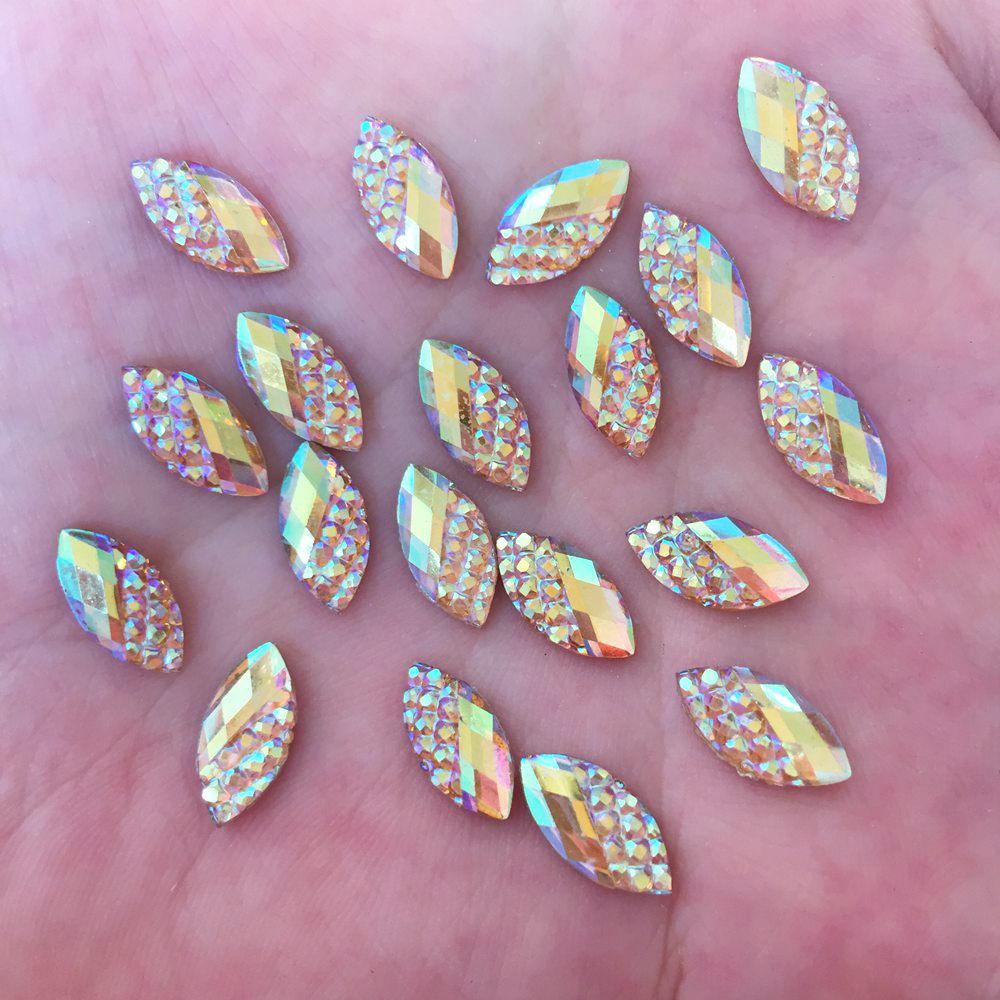 DIY 100 шт. 6*12 мм AB конский глаз смолы черепаха с плоской задней частью горный хрусталь свадебные поделки