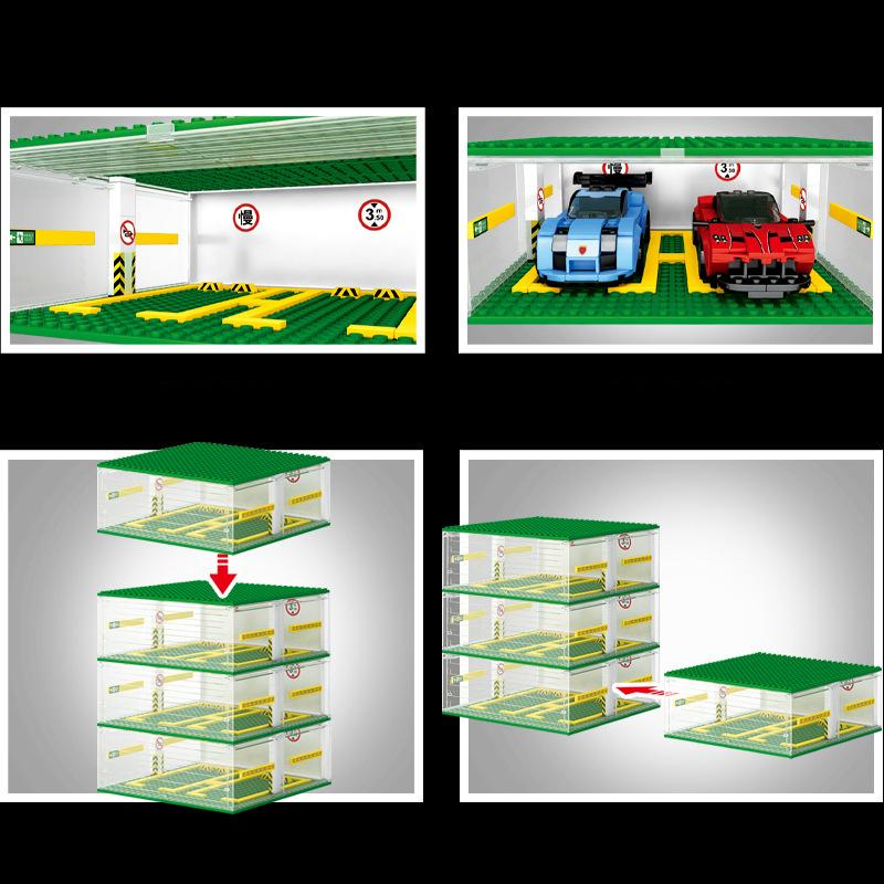 S5109 известный автомобильный мир 3D парковка для хранения витрина строительные блоки детские игрушки подарки модель автомобиля коллекция игрушек