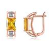 Fashion Zircon Earrings Rose Gold Color Sapphire Earrings for Women