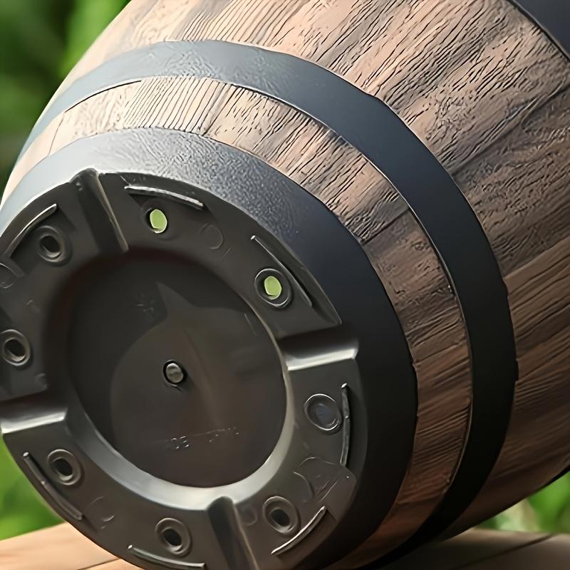 1 шт. Винтажный горшок для цветов в виде бочки из-под виски, садовый горшок с полосатым узором из смолы, дренажным отверстием и блюдцем, повседневный стиль, пластиковый овальный контейнер для растений для трав