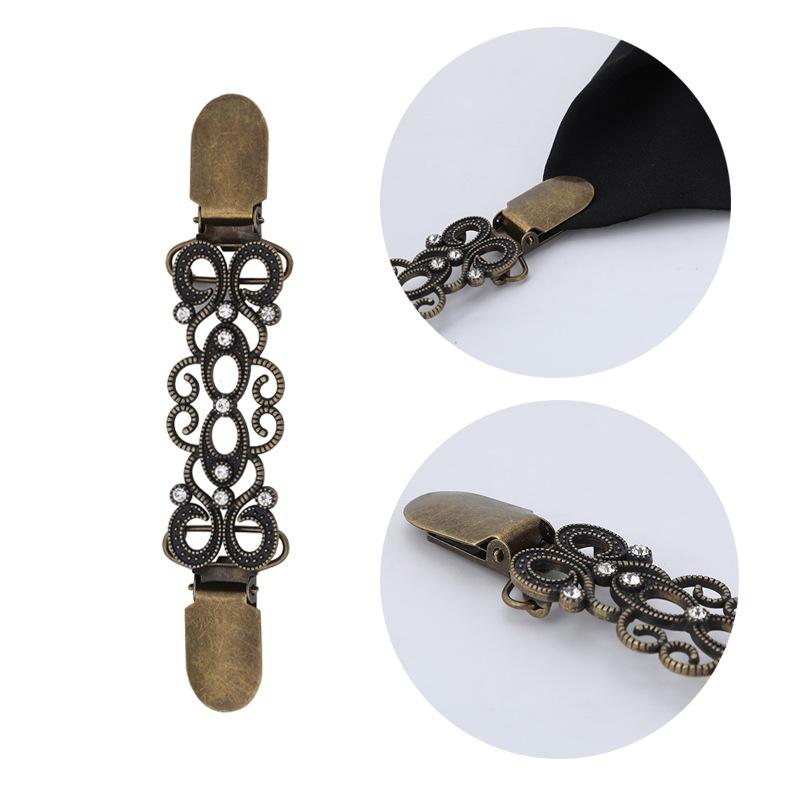 European Style Metal Clips for Clothing Classic Pattern Metal Retainer Clip Woman's Sweater Scarf Accessories