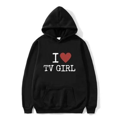 Футболка «I Love TV Girl» с художественной эстетической графикой, толстовка унисекс, женская толстовка с капюшоном большого размера, модные толстовки унисекс высокого качества