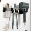 Wall Mount Hair Dryer Holder Bathroom Hair Tool Organizer Rack Strong Load-bearing Easy To Install Curling Iron Holder Blow Dryer Rack
