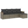 VidaXL Salon de Jardin avec Coussins 5 pcs, Canapés de Terrasse, Ensemble de Meubles de Patio, Mobilier d'Extérieur, Gris 3225920