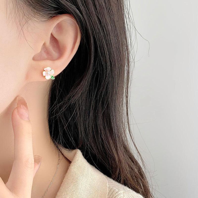 Cherry Blossom Earrings Fresh Sweet Girly Little Flower Earrings Hanfu Accessories Spring