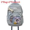 Bag Shoulder Large Capacity Solid Color Backpack Unisex School Travel Student