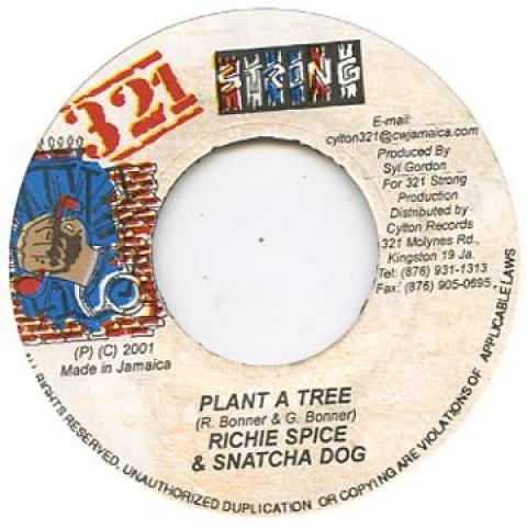7inch Record RICHIE SPICE SNATCHA DOG Plant A Tree none 321 Strong 2001 Jamaica Reggae Ska Dub Used