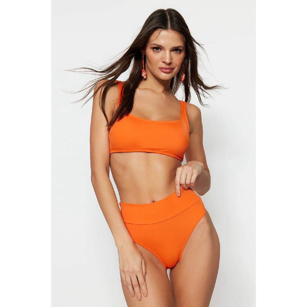 Черный комплект бикини с высокой талией и полыми ногами Tbess22bt0010