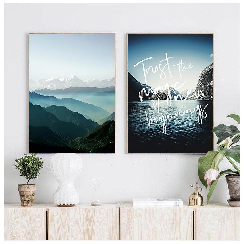 Природа Пейзаж Плакат Скандинавский Стиль Гора Любовь Цитаты Печать Настенная Картина Холст Картина Скандинавское Украшение Дома Без Рамки