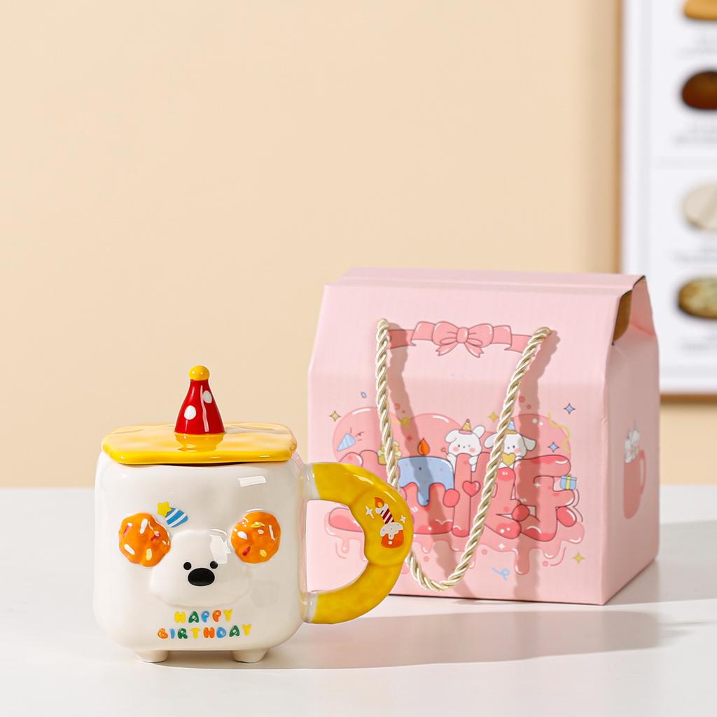 Cute Cartoon Cute Pet Animal Mug Souvenir Gift Box Birthday Party Cute Ceramic Cup Home Breakfast Cup