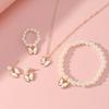 Butterfly Zircon Set Imitation Zircon Romantic Bracelet Ring Necklace Earring Set Women Wedding Dinner Dress Accessories