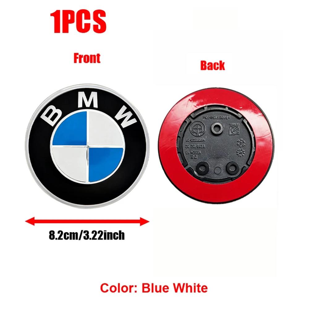 For BMW M X1 X3 82mm Car Front Emblem Badge for BMW E46 E90 E60 F30 F10 E39 E36 M3 M5 M6 G20 G30 E93 Hood Bonnet Logo Rear Trunk Accessories vby40
