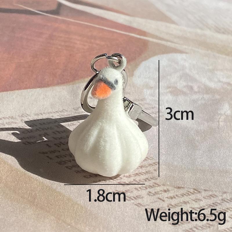 Flocking Resin Alpaca Capybara Keychains Charms Cute Elk Dolphin Garlic Keyring Backpack Decor Earphone Cover Pendant Key Chain