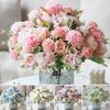 Искусственные цветы Букет искусственных пионов Смешанные цветы из искусственного шелка Букет искусственных цветов для украшения стола Декор для свадебной вечеринки
