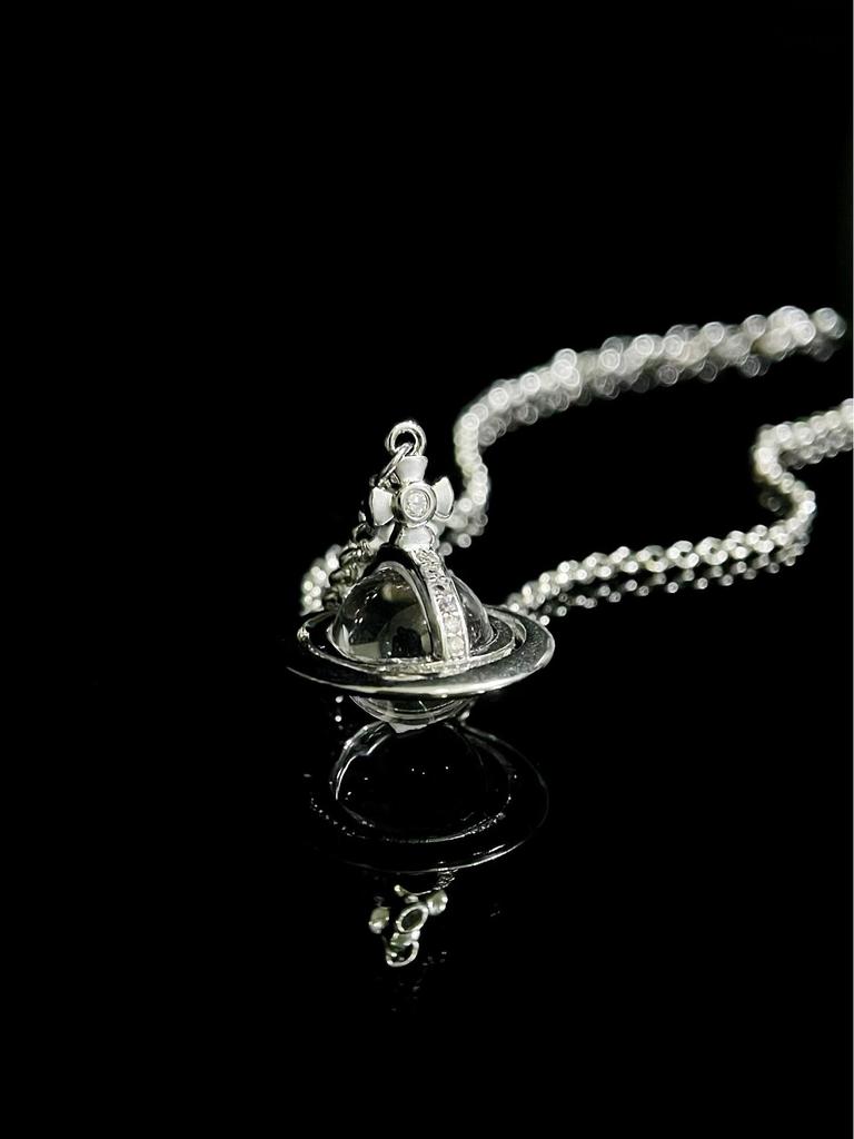 Jingxi Ji Хрустальная Императрица Цыси 3D Сатурн Ожерелье и Многослойный Браслет: Аксессуары-подвески «Планета» высокого класса для женщин