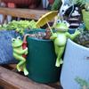 Miniature Frog Figurines Planter Decor, Cute Flower Pot Accessories Resin Frog Statue Fairy Garden Aesthetic Plant Decorations