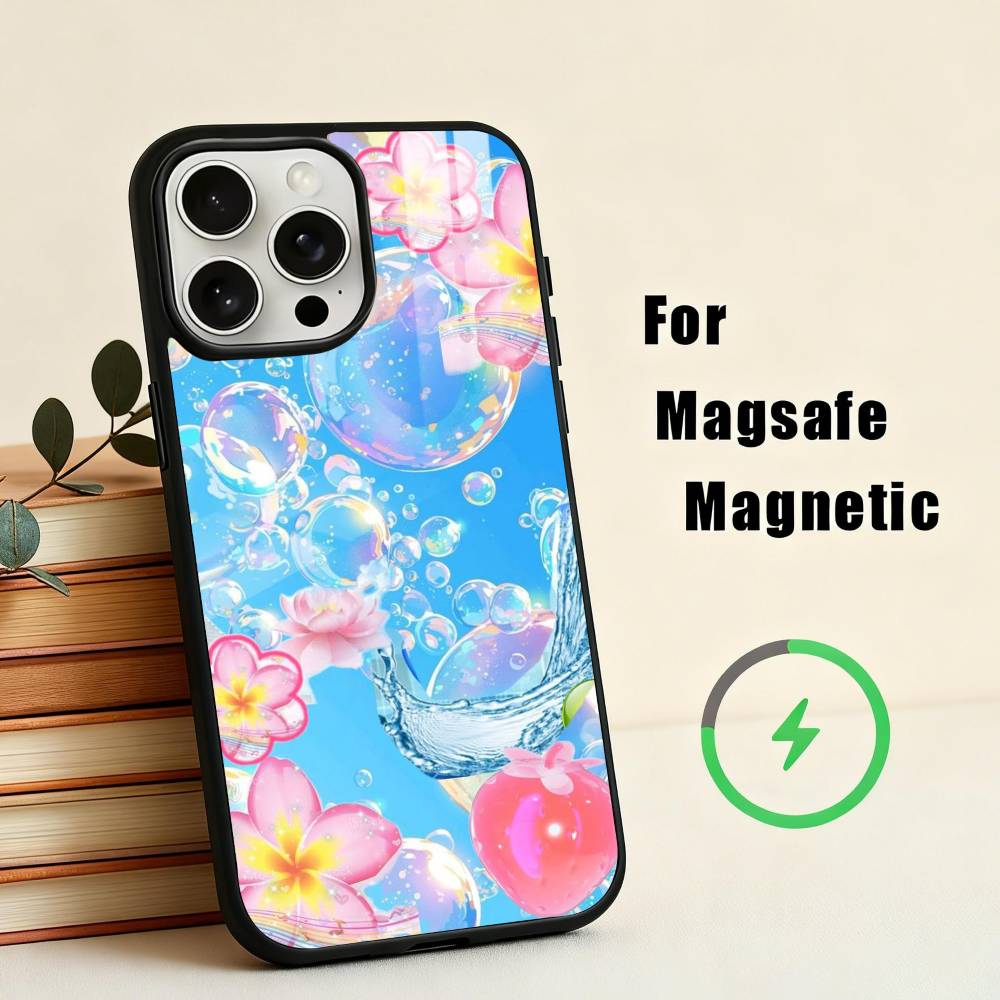 F-Frutiger Aero Aqua N-Nostalgia Чехол для телефона для iPhone17,16,15,14,13,12,11 Plus, Для чехла с магнитной беспроводной зарядкой