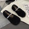 Fashion 2024 New Winter Warm Plush Women's Outdoor Flat Shoes Plush Rhinestone Buckle Fashion Women's Shoes Luxury Designer Shoes
