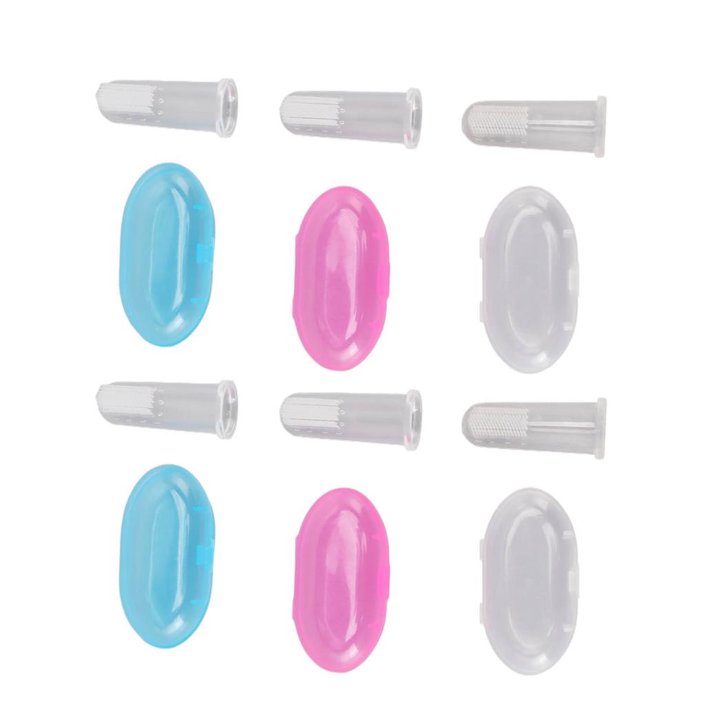 6PCS Infant Finger Toothbrush Safe and Gentle Silicone Baby Toothbrush Set for Early Oral Hygiene