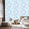 Azure and white military camouflage wallpaper for living room and bedroom 50x1000