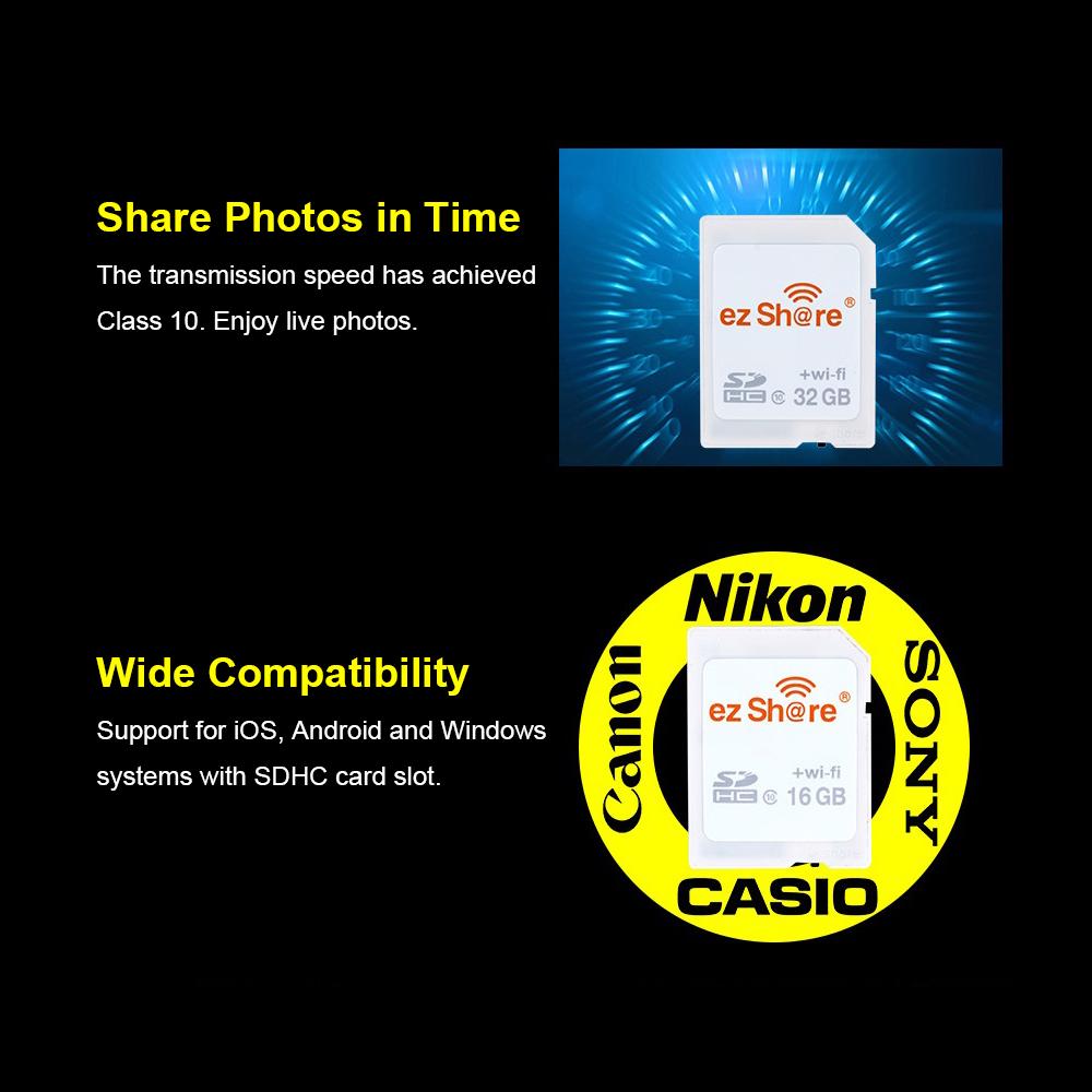 EZ Share SD Card Wireless WiFi Share Card Flash Card Class 10 64GB