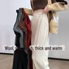 High-Waisted Wool Wide-Leg Pants for Women - Plush, Thick, and Casual for Spring, Autumn, & Winter