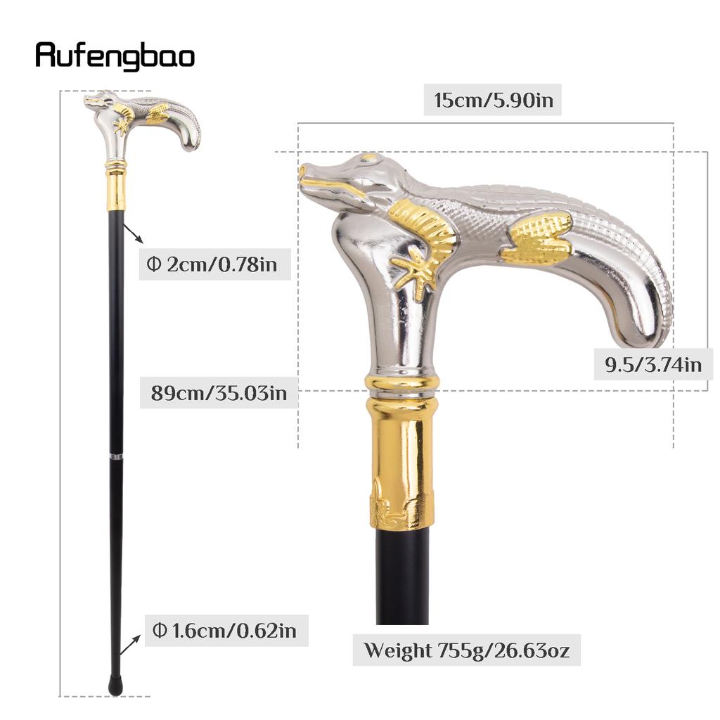 Трость для ходьбы из золотисто-белой ящерицы, модная декоративная трость для джентльмена, элегантная трость для косплея, набалдашник, посох 89 см