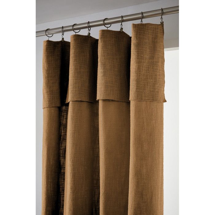 Rideau ajustable + 8 anneaux pince "Sixtine" 140 x 270 cm l'Effet Papillon - Sixtine Camel - 1 Panneau ajustable 140 x 270 cm