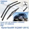 3 шт. для Ssangyong Kyron facelift 10 2007-2011 22 "19" 12 "передние и задние щетки стеклоочистителя лобовое стекло резак для окон аксессуары 2009 2010 2011