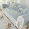 Antislip Ruffled Decorative Slipcover, Cool Sofa Cover Living Room, Korean Style Combination Kit, Seat Cover, Home Decor, Summer