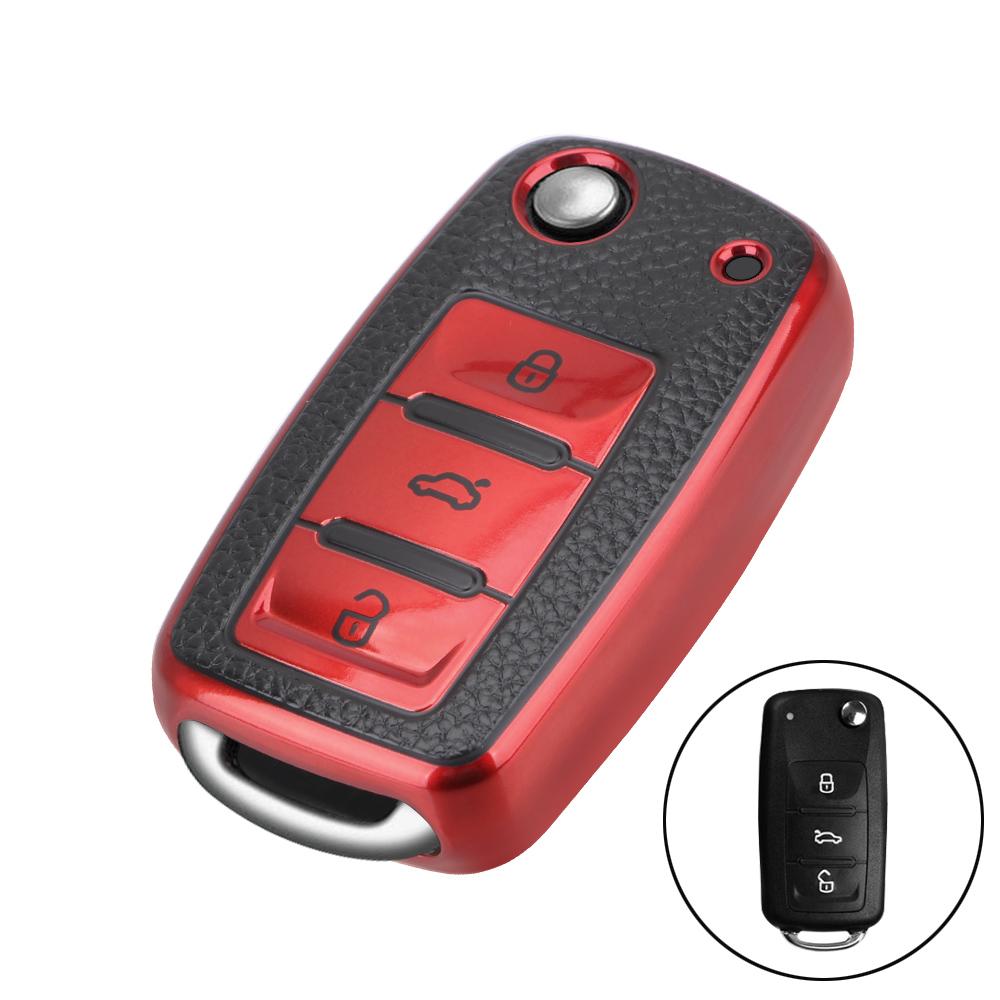 Чехол для ключей с 3 кнопками для автомобиля, против царапин, для VW Volkswagen Bora Lavida plus Sagitar Lamando Jetta Passat Polo Tiguan Gran Lavida, силикон из ТПУ