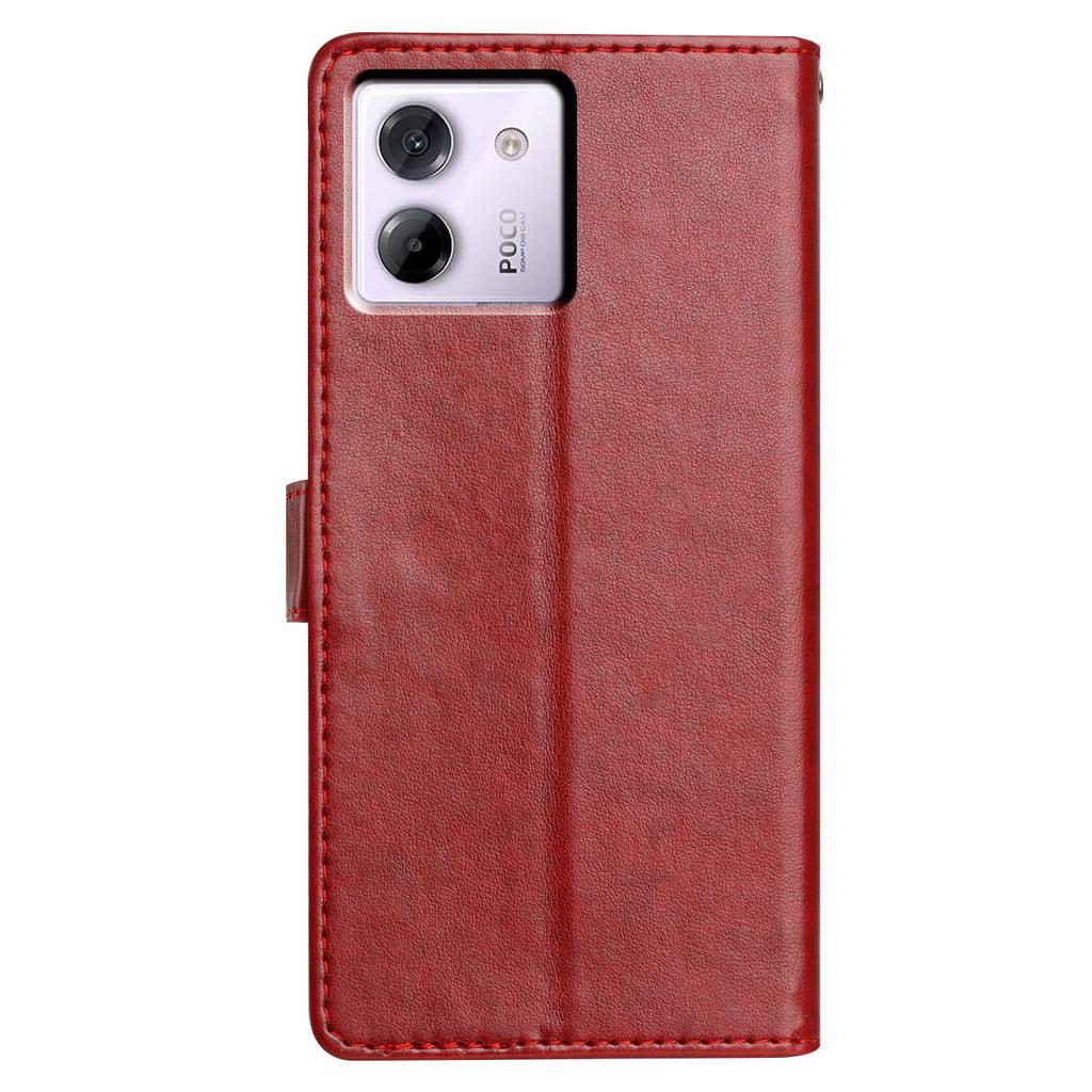 Кожаный чехол-кошелек-подставка для телефона Xiaomi Poco M7 Pro 5G с удобным ремешком