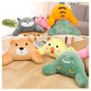 Throw Pillow Cartoon Animal Shape Elastic Fully Filling Plush Stuff Toy Sofa Bed Couch Decoration Office Nap Pillow Chair Waist Protector Car