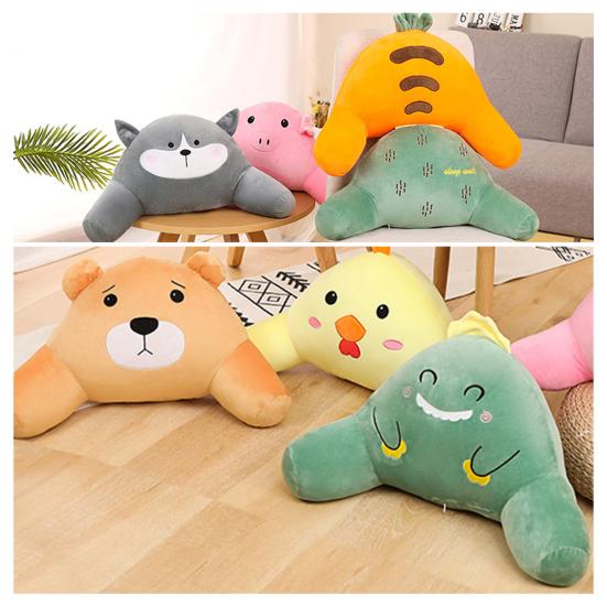 Throw Pillow Cartoon Animal Shape Elastic Fully Filling Plush Stuff Toy Sofa Bed Couch Decoration Office Nap Pillow Chair Waist Protector Car
