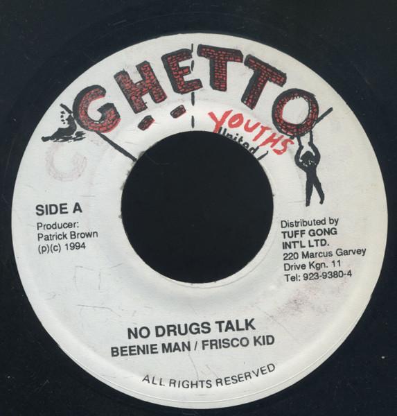 7-дюймовая пластинка BEENIE MAN FRISCO KID No Drugs Talk NONE Ghetto Youths U 1994 Ямайка Регги Ска Даб Б/у