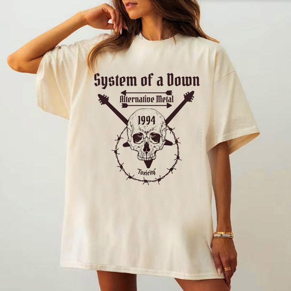 System of a Down t shirt teen Pastel Pop Culture University top tees Comfortable Punk Graphic Retro Pastel korean clothes