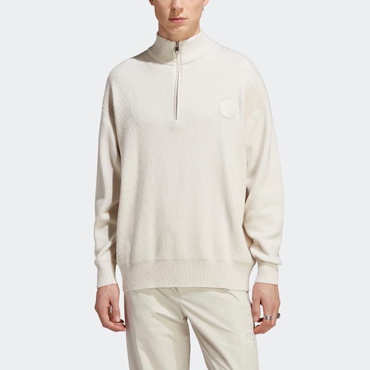 adidas Вязаный пуловер Originals Trefoil Club с однотонным логотипом, мужские топы, глиноземно-коричневый IA2480