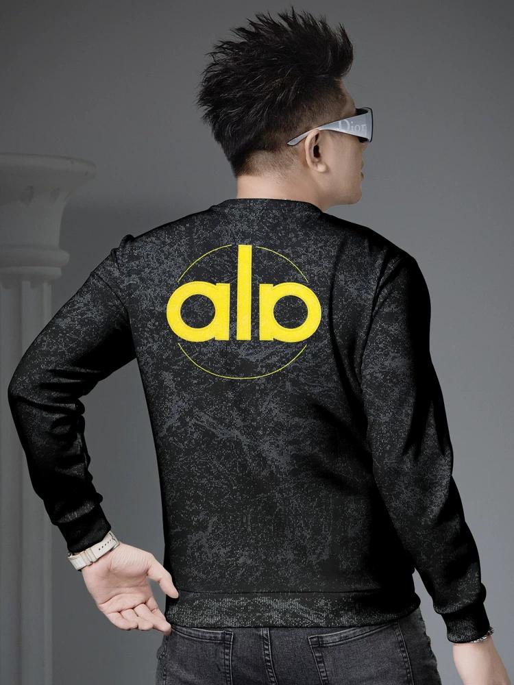 European Trendy Brand Embroidered Ripped Round-Neck Sweatshirt for Men 2025 New Autumn Casual Base Shirt Long-Sleeve Top for Men