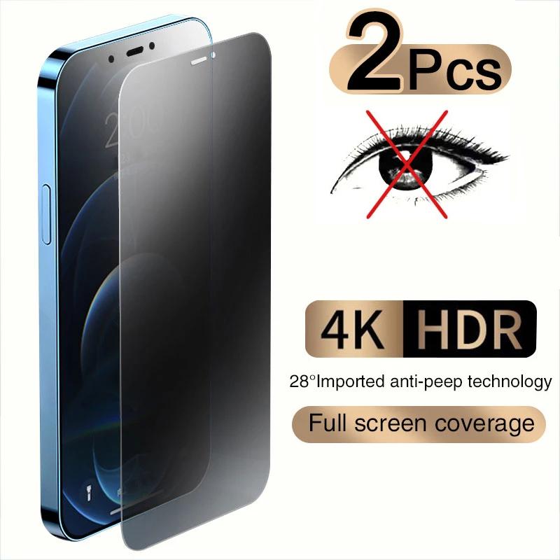 2 шт. антишпионская защитная пленка из закаленного стекла для iPhone 11 12 13 14 Pro Max ProMax Plus MINI 7 8 Plus 14Pro 13Pro 12Pro 11Pro 14ProMax