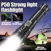 Зарядка Zoom Strong Light P50 Фонарик Наружное Освещение Водонепроницаемый Алюминиевый Сплав Фонарик Портативный Домашний Фонарик