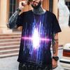 Летняя мужская футболка в стиле ЭКГ, красная футболка с 3D принтом и круглым вырезом, высокое качество