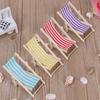 Garden Decoration Folding Stripe Deck Sunbathing Toy Doll Miniature Furniture Dollhouse Beach Chair