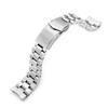 22mm Metal Watch Band Stainless Steel Hexad Oyster Bracelet V Clasp for Seiko King Samurai SBDY065 and Others