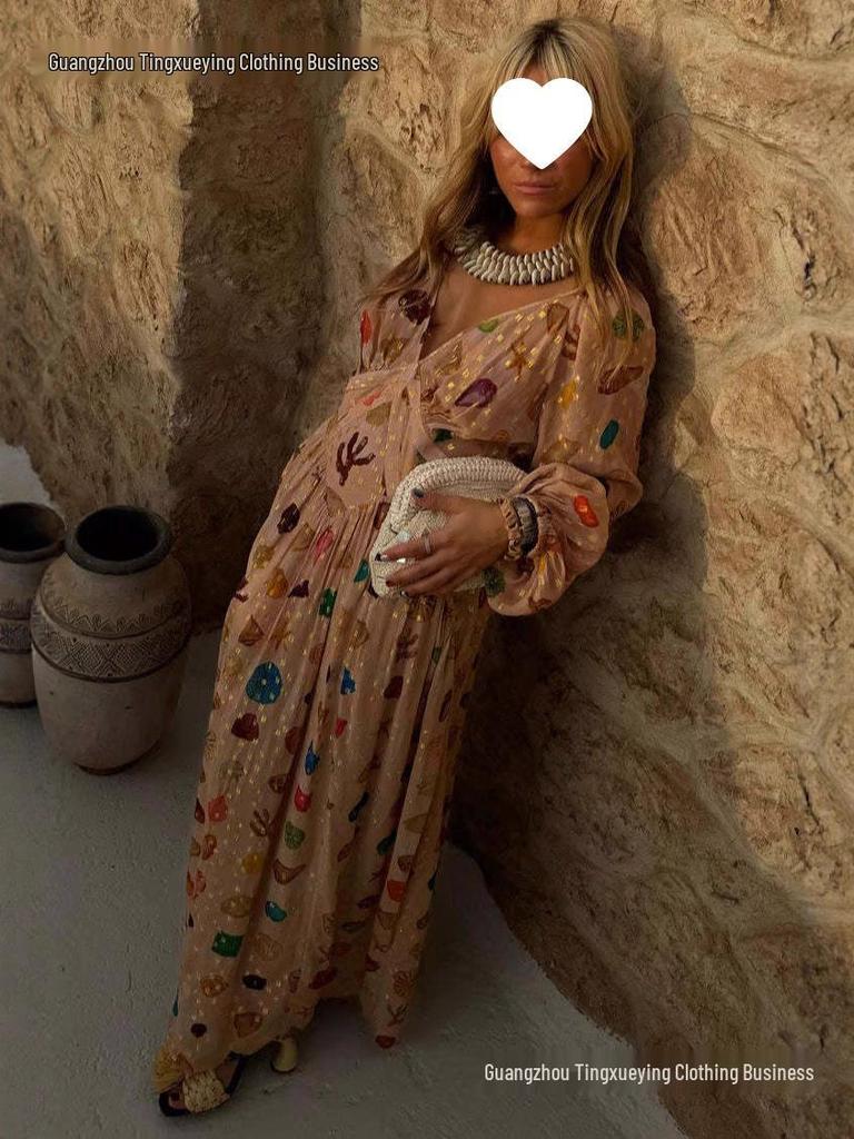 French Campanula Summer Chiffon Floral Dress, Five-Point Sleeves, Cool & Sweet Fairy Style