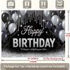 1pc Birthday Photo Booth Hanging Banner Black Polyester