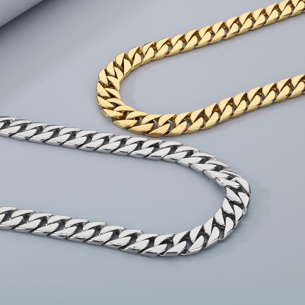Men's Stainless Steel Cuban Link Chain Necklace Hip Hop 20MM Width Rope Choker for Man Punk Rock Gothic Streetwear Jewelry Gift